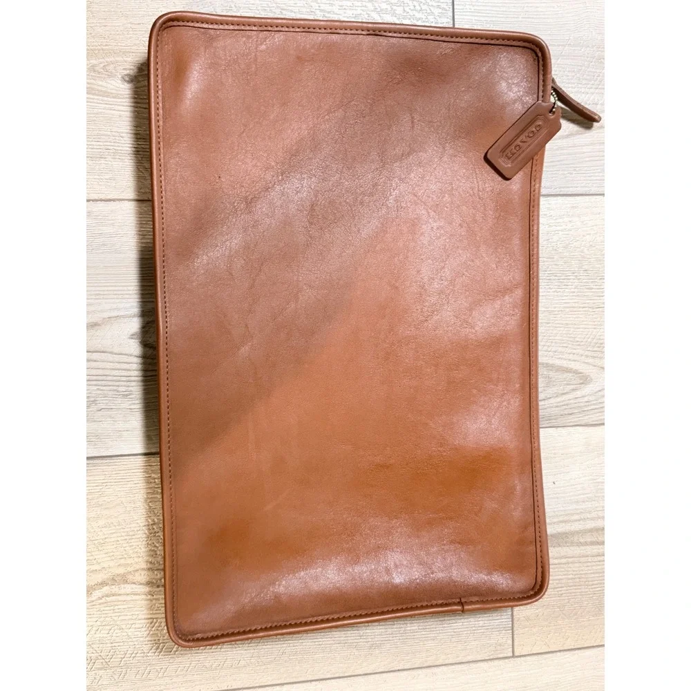 Coach Vintage British Tan Leather Portfolio Case Document Bag B7C-5225 USA
